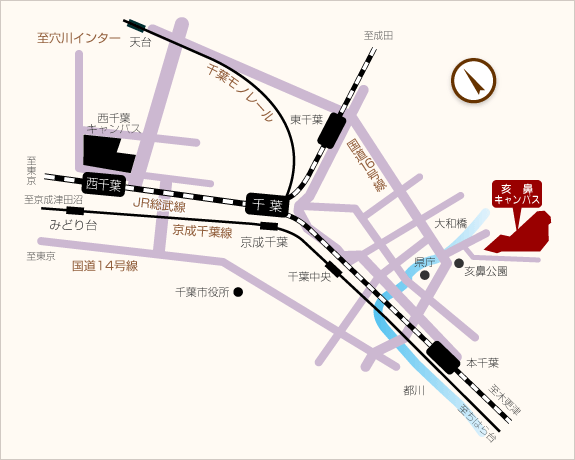 亥鼻キャンパス周辺地図