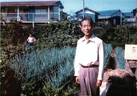 自宅横には自然農法の畑（1986年ころ）