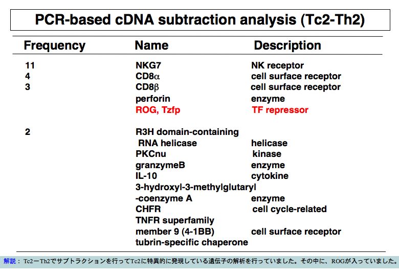 PCR-based cDNA subtraction analysis(Tc2-Th2)
